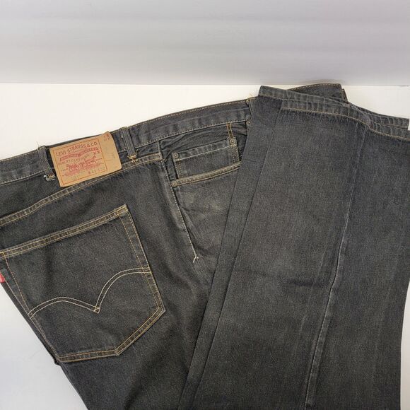 Levi's Mens 501 Dark Wash 48x32 Straight Leg Button-Fly 5-Pocket Jeans - Picture 1 of 13